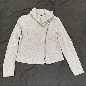Banana Republic Factory Cropped Gray Moto Jacket